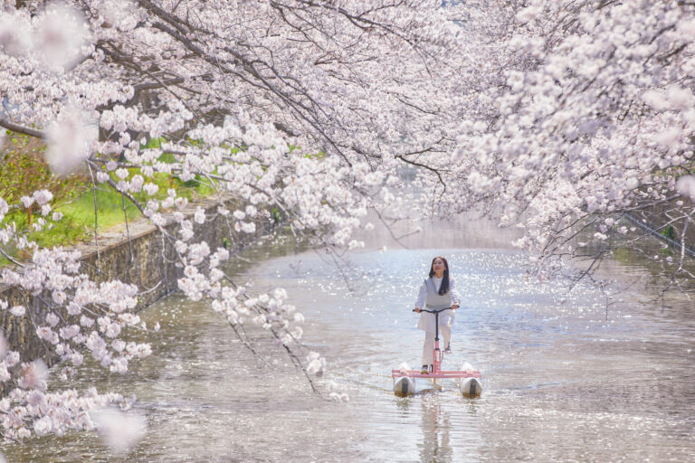 Water Cycling? Cherry Blossom Viewing on Water? Hoshino Resort BEB5 Tsuchiura